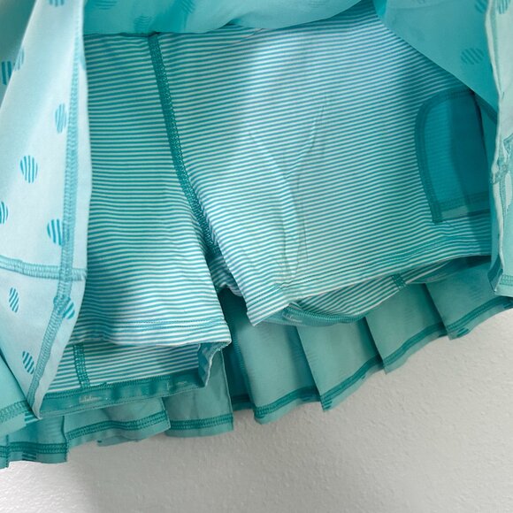 Lululemon Pace Setter Skirt Blue Dot Ruffle 10 - Picture 2 of 7
